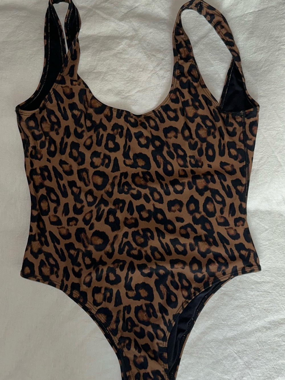Kendall & Kylie Leopard Print One-Piece Swimsuit - Brown/Black